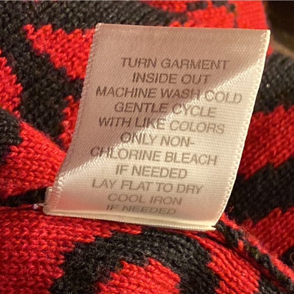 Christopher & Banks Open Front Sweater Size Medium Red Black Floral Print - Picture 8 of 8